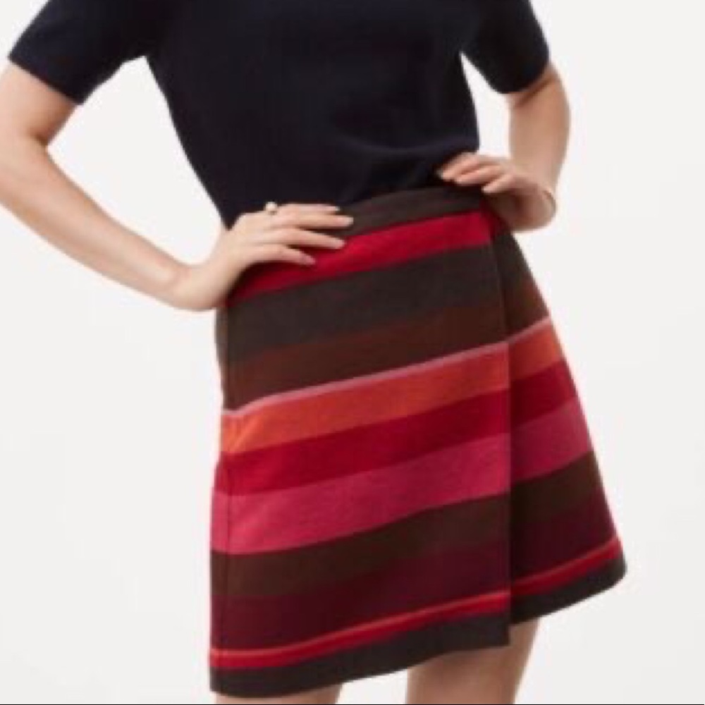 Loft 00 petite pencil short skirt striped pattern fall